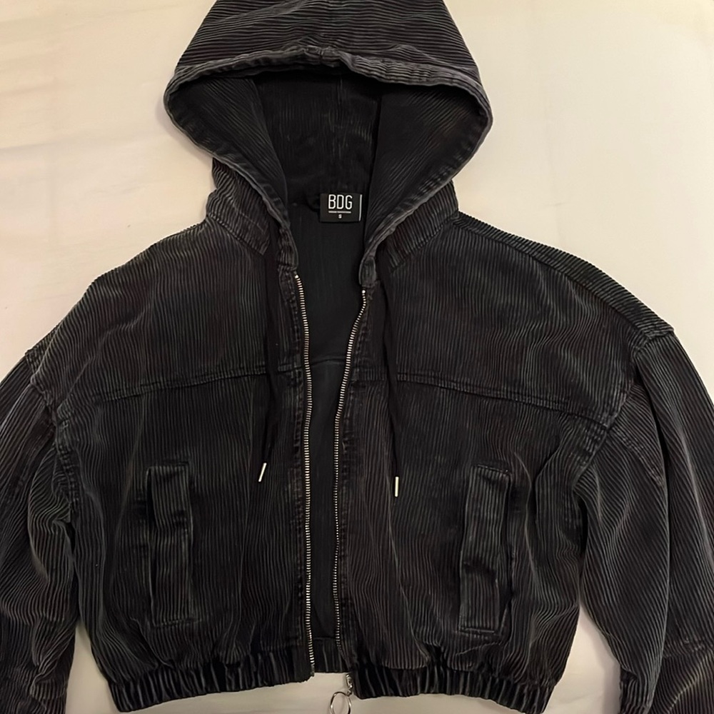 Urban Outfitters BDG Cropped Black Corduroy jacket Small